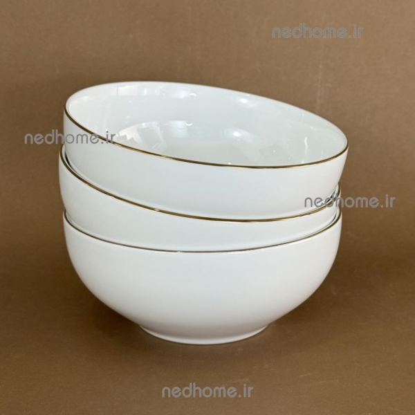 کاسه آبگوشت خوری لب طلا چینی ساده زرین