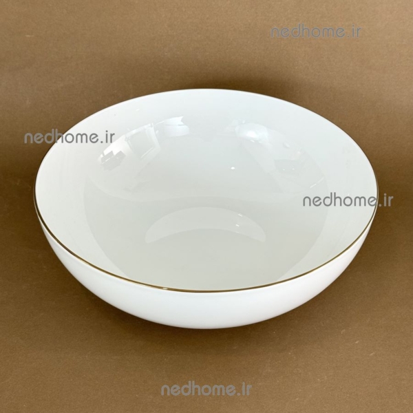 پیاله بزرگ سالادخوری لب طلا چینی زرین