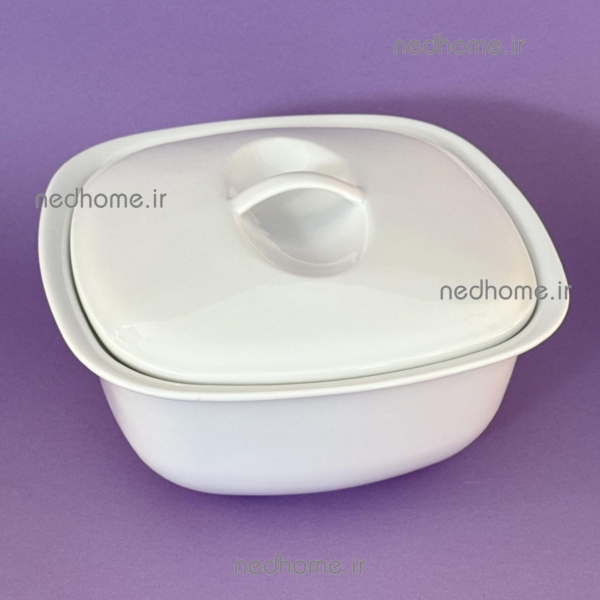 سوپخوری دربدار چینی زرین طرح جدید سفید کواترو