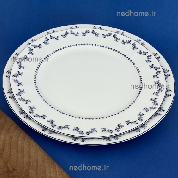 دیس پلوخوری چینی زرین طرح فرانسیس سرمه ای نئوکلاسیک