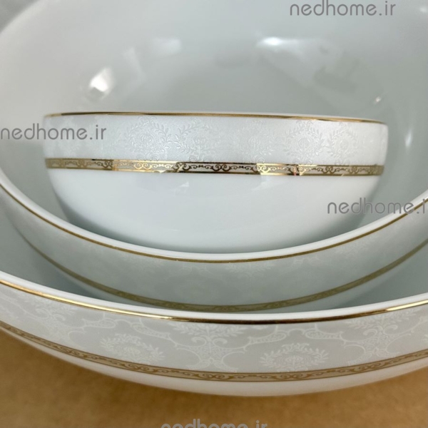 کاسه بزرگ سوپ خوری لب طلایی هدیه چینی زرین
