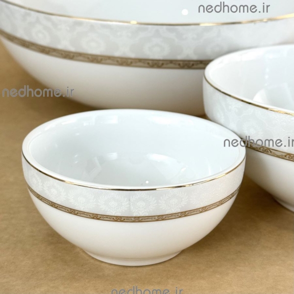 کاسه کوچک ماست خوری چینی زرین طرح لب طلایی هدیه