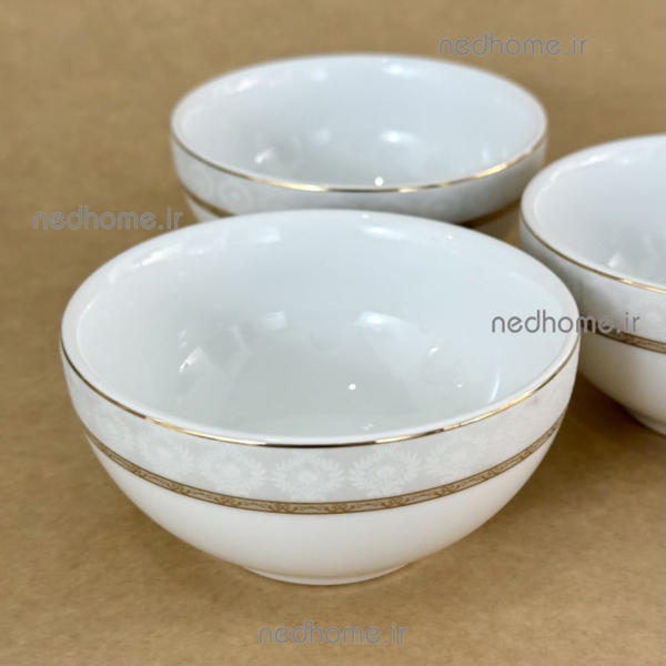 کاسه آبگوشت خوری تک چینی زرین طرح هدیه طلایی