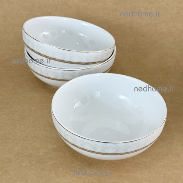 کاسه آبگوشت لب طلایی چینی زرین طرح هدیه طلایی