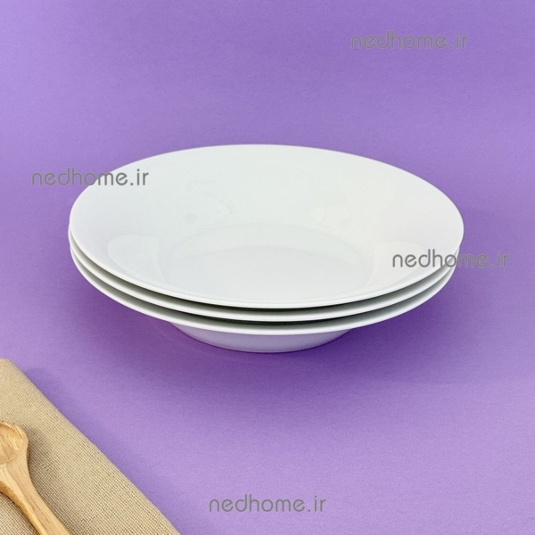 خورشت خوری تک چینی زرین طرح سفید شهرزاد فله ای - Image 3