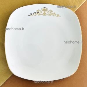 بشقاب پلو خوری تک چینی زرین طرح کوئین کواترو فله ای - درجه یک