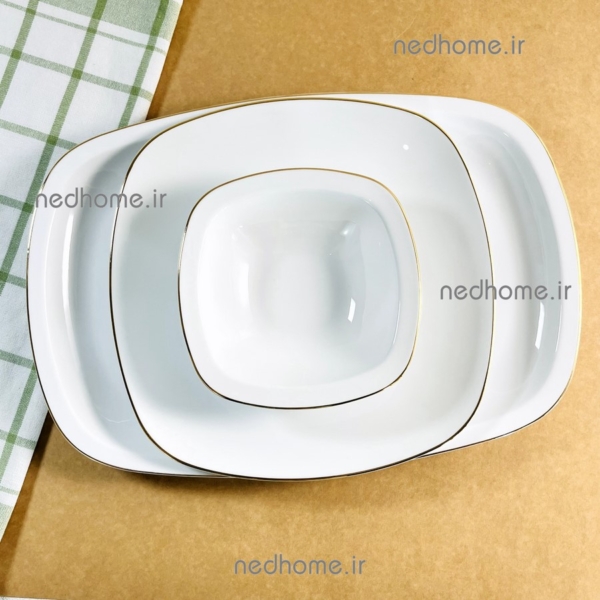 دیس برنج خوری چبنی لبه طلایی زرین درجه عالی