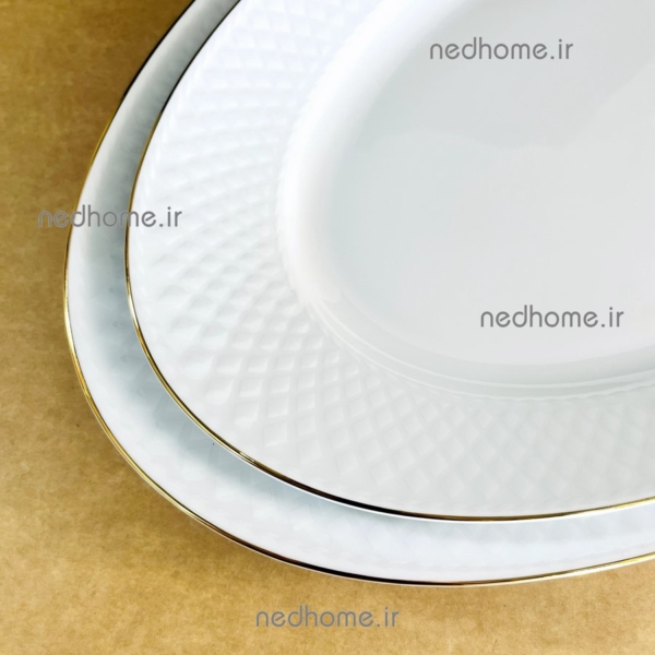 دیس برنج خوری لب طلایی چینی زرین قالب رادیانس