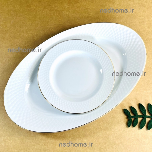 دیس غذاخوری چینی زرین طرح لب طلایی رادیانس