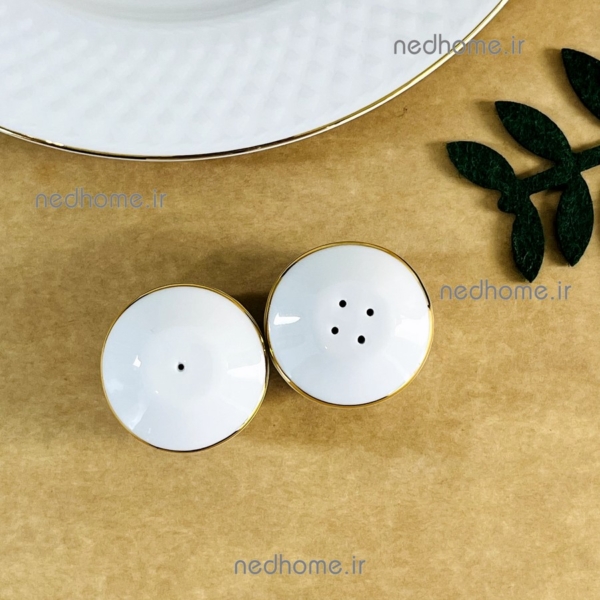 نمک پاش و فلفل پاش چینی زرین طرح لب طلایی رادیانس - دو عدد - درجه یک - Image 10