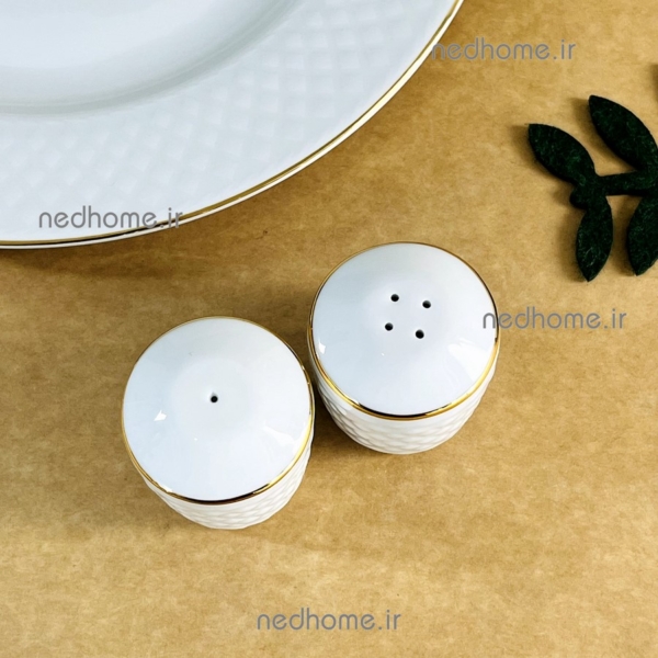 نمکدان و فلفلدان چینی زرین طرح رادیانس طلایی درجه عالی