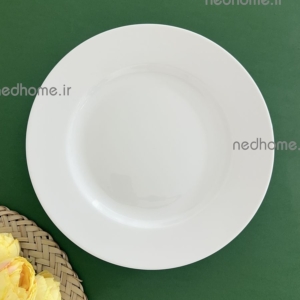 بشقاب پلوخوری تک چینی زرین طرح سفید ایتالیا اف فله ای