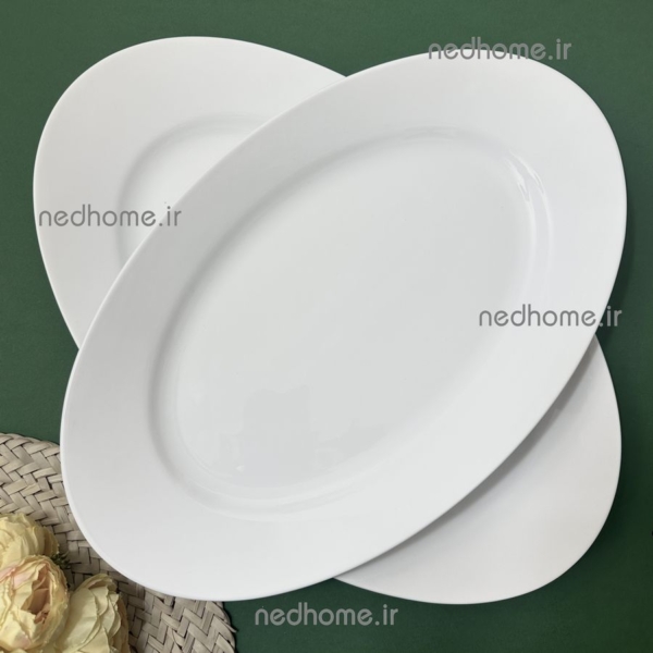 دیس غذاخوری تک چینی زرین طرح سفید