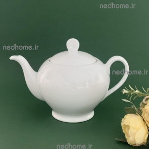 قوری تک چینی زرین طرح سفید ایتالیا اف