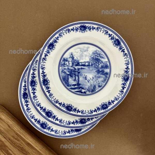 پیش دستی میوه خوری چینی گل آبی