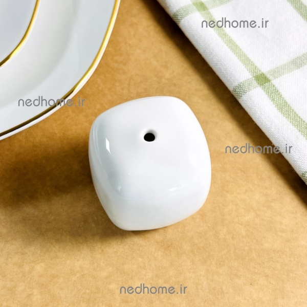 نمکدان بزرگ سفید چینی زرین