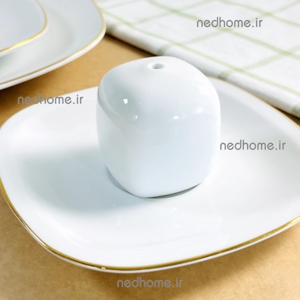 سماغ پاش بزرگ چینی زرین طرح سفید ساده