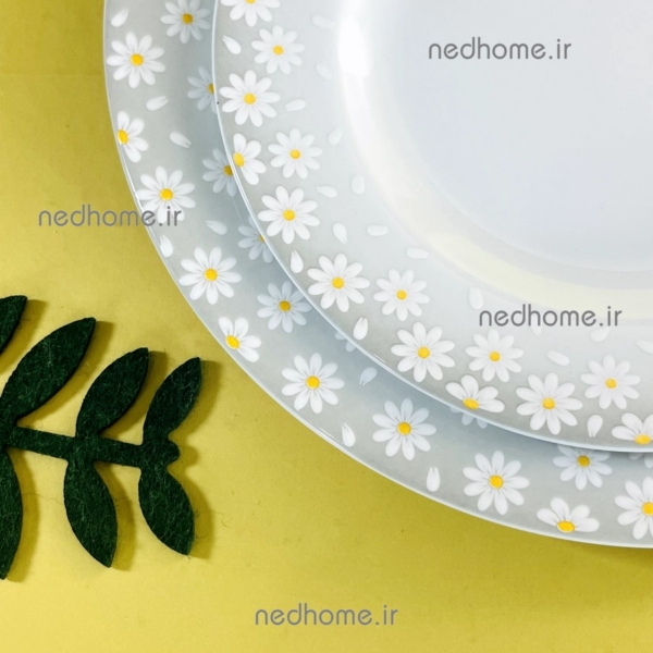 بشقاب برنج خوری گل بابونه ای چینی زرین