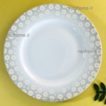 بشقاب پلوخوری تک چینی زرین طرح کامومیلا فله ای - درجه یک