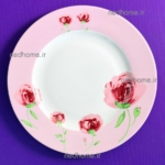 بشقاب پلوخوری تک چینی زرین طرح پینک رز ایتالیا اف فله ای - درجه یک