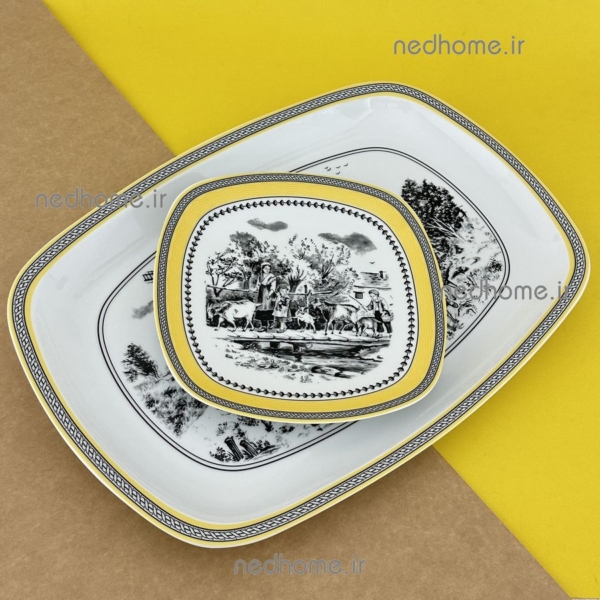 بشقاب میوه خوری تک چینی زرین طرح ویلیج کواترو فله ای – درجه یک - Image 5
