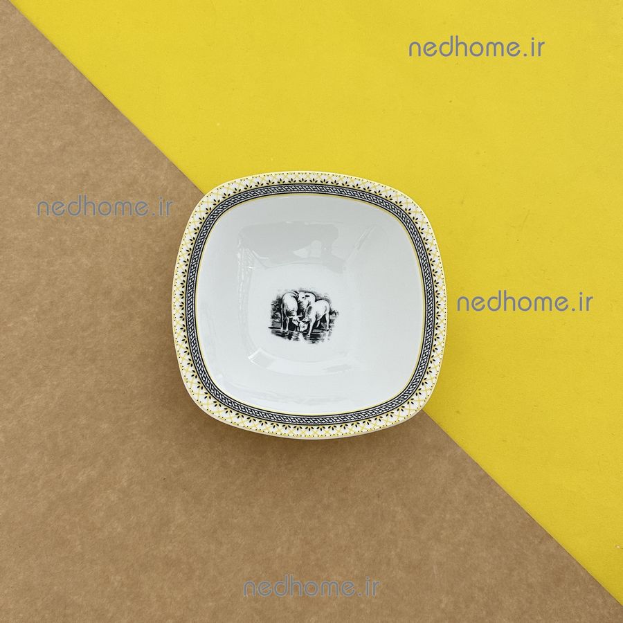 4364 (2) ماست خوری تک چینی زرین طرح ویلیج کواترو فله ای - درجه یک