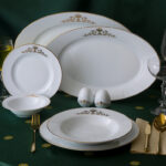 سرویس چینی زرین 28 پارچه طرح کوئین طلایی