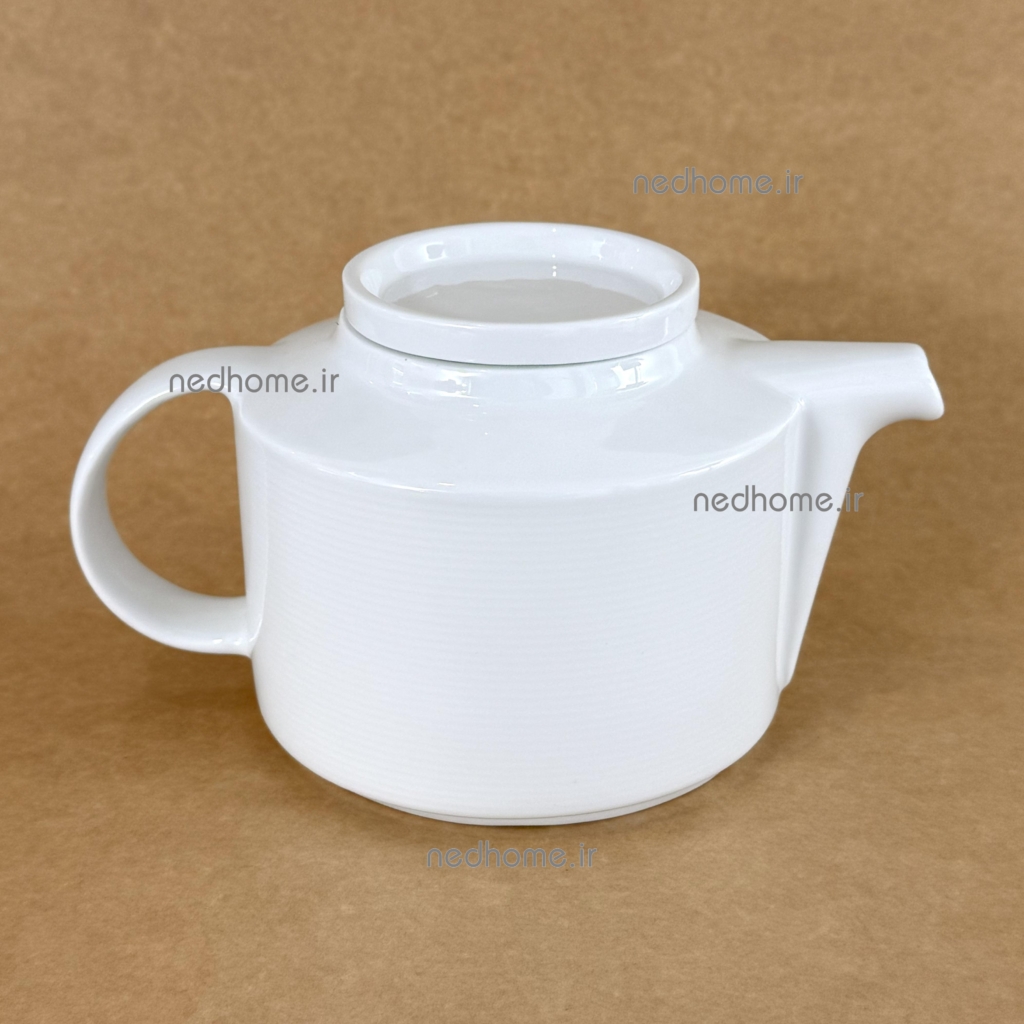 قوری چای 5 فنجان سفید فرم اس چینی زرین Zi