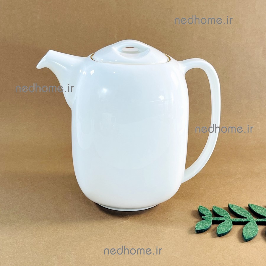 3515 (1) قوری تک چینی زرین طرح لب طلایی کواترو - درجه یک