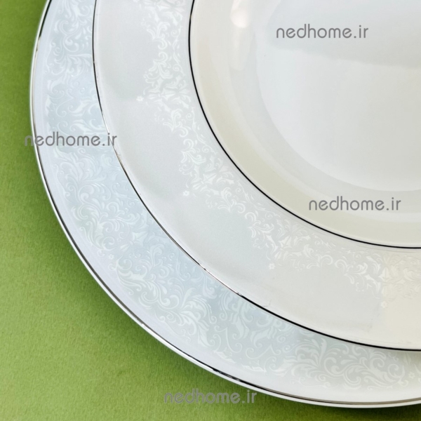 خورش خوری دلسا چینی زرین لبه نقره ای