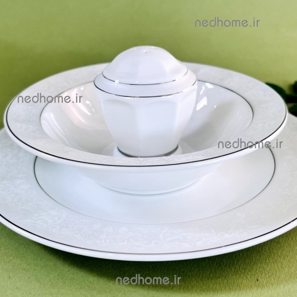نمکپاش تک چینی دورنقره ای چینی زرین طرح دلسا