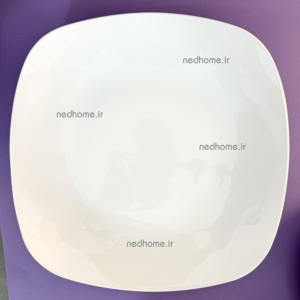 دیس مربع تک چینی زرین طرح سفید کواترو – درجه یک