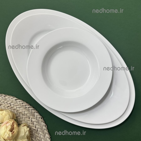 خورشت خوری تک چینی زرین طرح سفید ایتالیا اف فله ای - Image 4