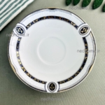 نعلبکی چینی زرین طرح پرشیا سرمه ای