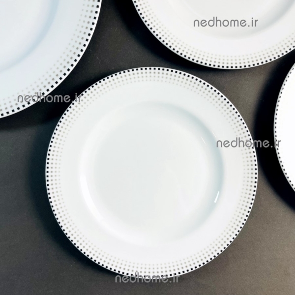 میوه خوری چینی ساده زرین طرح مون بلان مشکی ایتالیا اف گرد