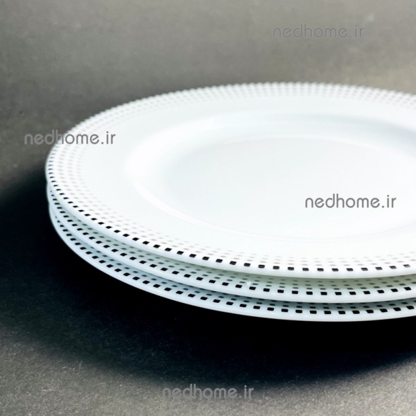 پیش دستی تک چینی زرین طرح مون بلان مشکی