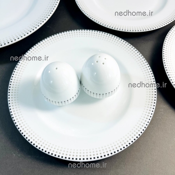 بشقاب میوه سفید چینی زرین طرح مونبلان سیاه درجه عالی