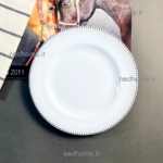 بشقاب میوه خوری تک چینی زرین طرح مون بلان مشکی ایتالیا اف فله ای - درجه یک