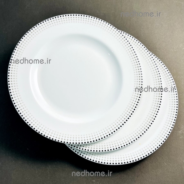 پیش دستی میوه گرد مون بلان مشکی چینی زرین درجه عالی