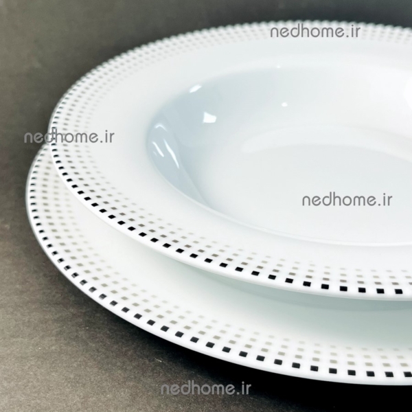 بشقاب گود مون بلان مشکی ایتالیااف چینی زرین