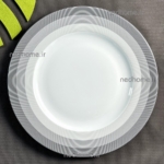 بشقاب پلوخوری تک چینی زرین طرح سیلور لاینر فله ای - درجه یک