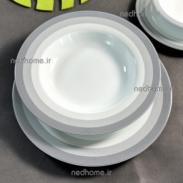 بشقاب غذاخوری چینی زرین طرح سیلورلاینر درجه عالی