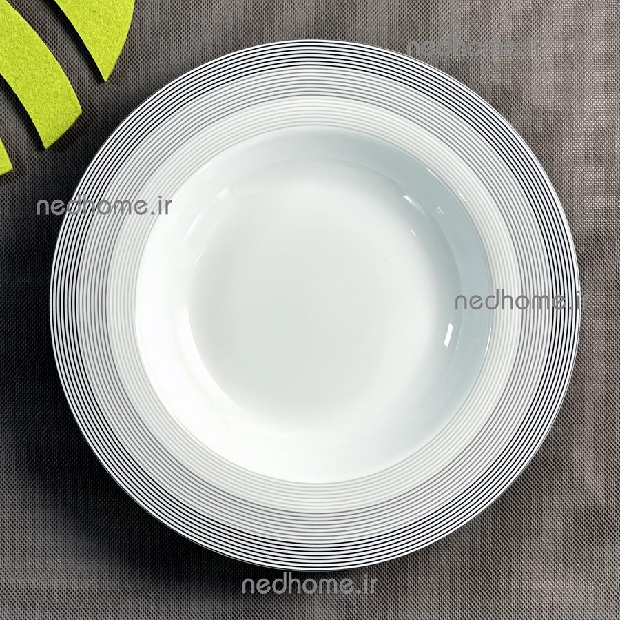 خورشت خوری تک چینی زرین طرح سیلور لاینر فله ای - درجه یک