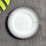 بشقاب میوه خوری تک چینی زرین طرح سیلور لاینر فله ای - درجه یک