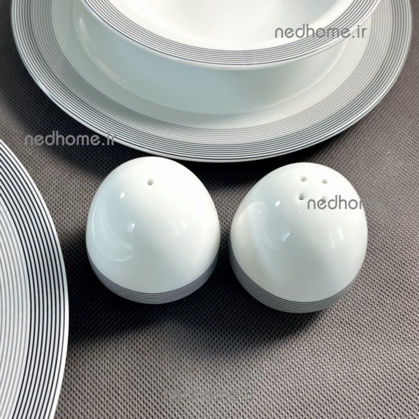 نمکدون ساده چینی زرین طرح سیلورلاینر هتلی