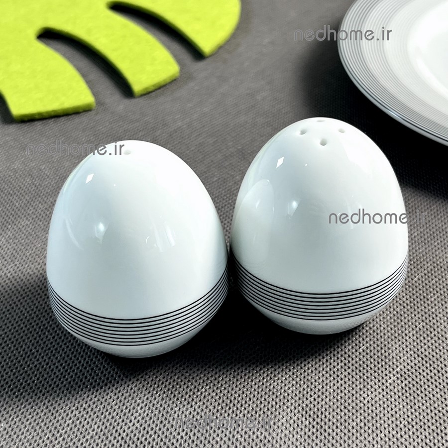 نمک پاش و فلفل پاش چینی زرین طرح سیلور لاینر - دو عدد - درجه یک