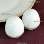 نمک پاش و فلفل پاش چینی زرین طرح ریوا طلایی - دو عدد - درجه یک