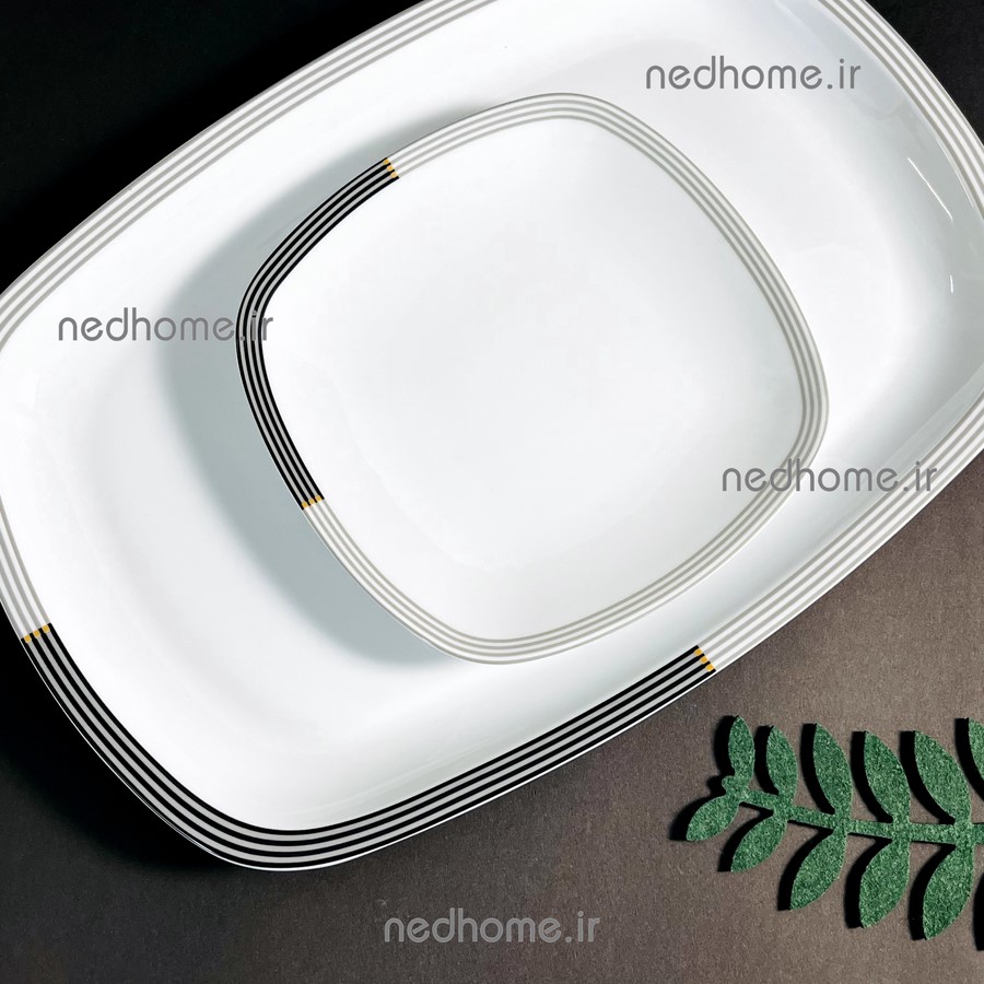 3166 (5) دیس برنج مستطیلی وگاس چینی زرین