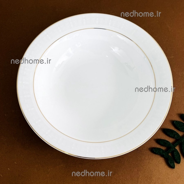 ظرف خورش چینی زرین طرح سپید صدف