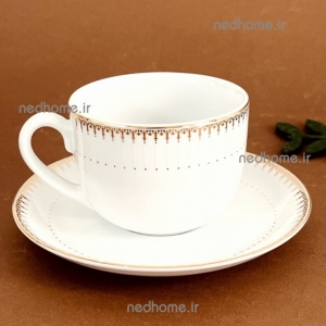 فنجان و نعلبکی تک چینی زرین طرح سپیدار فله ای - درجه یک